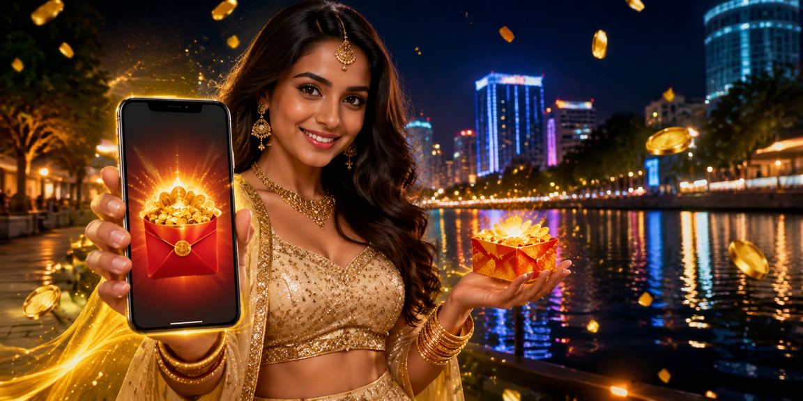 Bustling Bangalore MG Road with casino and festive bonus atmosphere