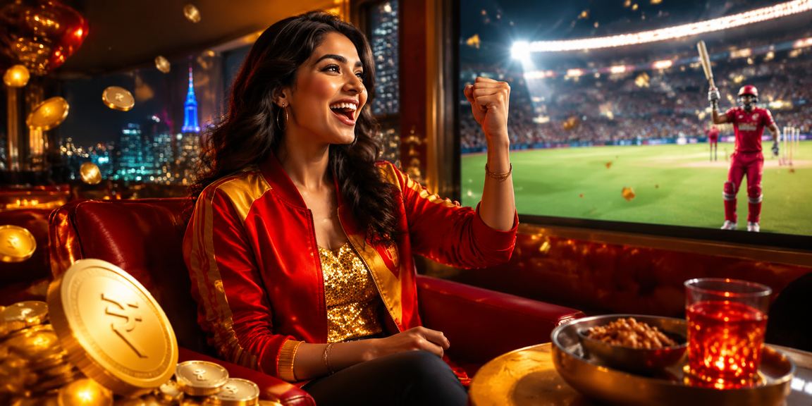 Indian cricket betting with rupee symbol and cricket ball